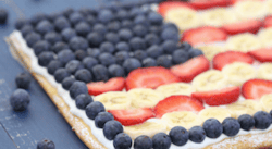 Flag fruit pizza for the 4th of July